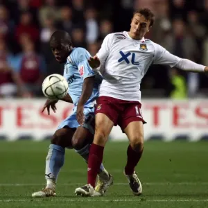 Battle for the Ball: Coventry City vs. West Ham United in Carling Cup Fourth Round Battle for the Ball: Coventry City vs. West Ham United in Carling Cup Fourth Round