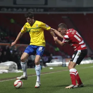Battle for the Ball: Tommy Spurr vs. Adam Barton, Doncaster Rovers vs. Coventry City, Npower Football League One Battle for the Ball: Tommy Spurr vs. Adam Barton, Doncaster Rovers vs. Coventry City, Npower Football League One
