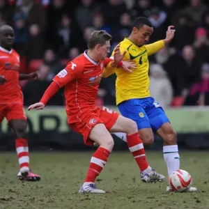 Battling for Possession: Downing vs. Wilson, Walsall vs. Coventry City Football Match Battling for Possession: Downing vs. Wilson, Walsall vs. Coventry City Football Match