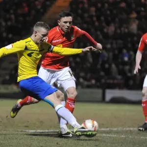 Carl Baker's Determined Shot: Coventry City's Johnstones Paint Trophy Battle at Crewe Alexandra Carl Baker's Determined Shot: Coventry City's Johnstones Paint Trophy Battle at Crewe Alexandra