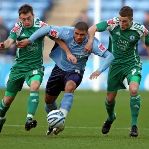 Challenge at Ricoh Arena: Coventry City vs. Peterborough United in Coca-Cola Championship - Leon Best vs. Lee Frecklington and Paul Coutts