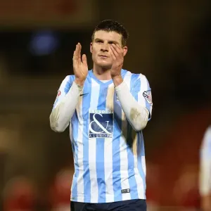 Chris Stokes of Coventry City Salutes Fans after Barnsley Victory Chris Stokes of Coventry City Salutes Fans after Barnsley Victory