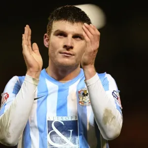Chris Stokes of Coventry City Salutes Fans in Triumphant Moment after Barnsley Victory Chris Stokes of Coventry City Salutes Fans in Triumphant Moment after Barnsley Victory