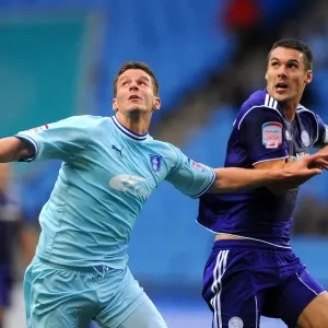 Clash at Ricoh Arena: Lukas Jutkiewicz vs Jason Shackell, Coventry City vs Derby County, Npower Championship 2011 Clash at Ricoh Arena: Lukas Jutkiewicz vs Jason Shackell, Coventry City vs Derby County, Npower Championship 2011