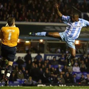 Clinton Morrison vs Maik Taylor: Intense Moment in Coventry City's Championship Clash at St. Andrews Stadium (03-11-2008) Clinton Morrison vs Maik Taylor: Intense Moment in Coventry City's Championship Clash at St. Andrews Stadium (03-11-2008)