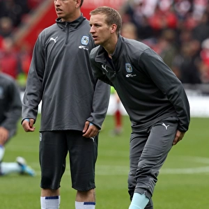 Cody MacDonald and Carl Baker Gear Up for Coventry City's Championship Showdown against Southampton (April 2012)