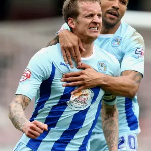 Coventry City: Baker and Wilson Celebrate Goal Against Milton Keynes Dons in Sky Bet League One Coventry City: Baker and Wilson Celebrate Goal Against Milton Keynes Dons in Sky Bet League One