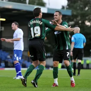 Coventry City Celebrate Winning the Carling Cup First Round against Bury: Roy O'Donovan and David Bell Coventry City Celebrate Winning the Carling Cup First Round against Bury: Roy O'Donovan and David Bell