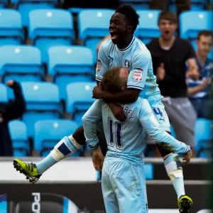 Coventry City FC: Bigirimana and McSheffrey Celebrate Opening Goal Against Portsmouth (Npower Championship, 24-03-2012, Ricoh Arena) Coventry City FC: Bigirimana and McSheffrey Celebrate Opening Goal Against Portsmouth (Npower Championship, 24-03-2012, Ricoh Arena)
