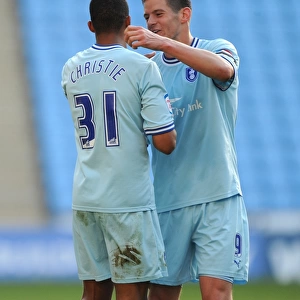 Coventry City FC: Lukas Jutkiewicz and Cyrus Christie Celebrate Championship Victory over Nottingham Forest (15-10-2011)