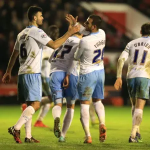 Coventry City FC: Marcus Tudgay and Conor Thomas Celebrate Second Goal Against Walsall in FA Cup Third Round Coventry City FC: Marcus Tudgay and Conor Thomas Celebrate Second Goal Against Walsall in FA Cup Third Round