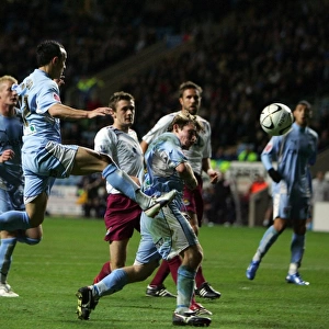Coventry City FC vs West Ham United: Jay Tabb Scores the Opener in Carling Cup Fourth Round at Ricoh Arena
