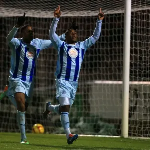 Coventry City: Franck Moussa and Chuba Akpom Celebrate Opening Goal vs. Carlisle United (Sky Bet League One) Coventry City: Franck Moussa and Chuba Akpom Celebrate Opening Goal vs. Carlisle United (Sky Bet League One)