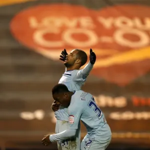 Coventry City: McGoldrick and Moussa Celebrate Historic Third Goal vs Colchester United (Npower League One, 2011-2012) Coventry City: McGoldrick and Moussa Celebrate Historic Third Goal vs Colchester United (Npower League One, 2011-2012)