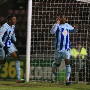 Coventry City: Moussa and Akpom Celebrate Opening Goal in Sky Bet League One Match Against Carlisle United Coventry City: Moussa and Akpom Celebrate Opening Goal in Sky Bet League One Match Against Carlisle United