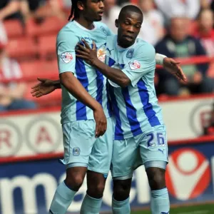 Coventry City: Nathan Delfouneso and Mark Marshall Celebrate First Goal Against Sheffield United (Sky Bet League One, 2014) Coventry City: Nathan Delfouneso and Mark Marshall Celebrate First Goal Against Sheffield United (Sky Bet League One, 2014)