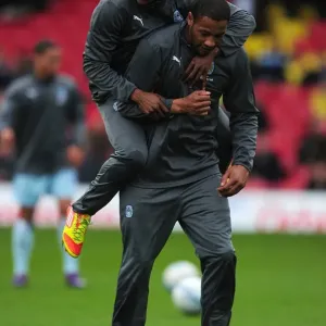 Coventry City: Platt and Nimely's Exuberant Warm-Up Celebration (17-03-2012 v Watford) Coventry City: Platt and Nimely's Exuberant Warm-Up Celebration (17-03-2012 v Watford)
