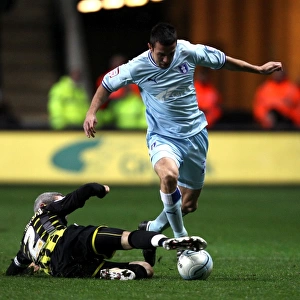 Coventry City vs. Cardiff City: Wood vs. McNaughton - Intense Tackle in Npower Championship Clash (22-11-2011)