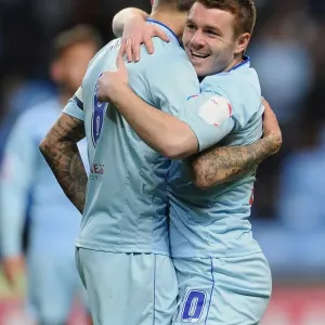 Coventry City's Carl Baker Scores Double: Celebrating Victory Against Walsall in Football League One Coventry City's Carl Baker Scores Double: Celebrating Victory Against Walsall in Football League One
