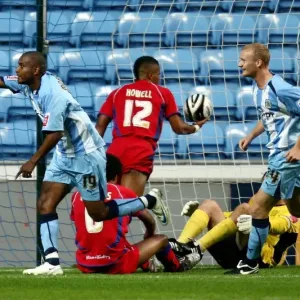 Coventry City's Clinton Morrison Celebrates First Goal Against Aldershot Town in Carling Cup Round 1 (2008) Coventry City's Clinton Morrison Celebrates First Goal Against Aldershot Town in Carling Cup Round 1 (2008)