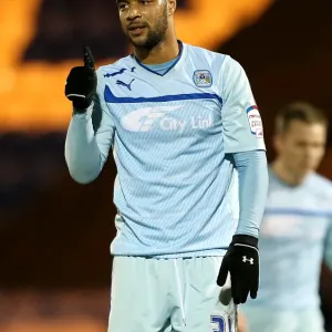 Coventry City's David McGoldrick Celebrates Thumbs-Up Goal vs. Colchester United (Npower League One, 20-11-2012)