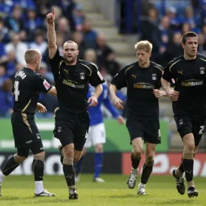 Coventry City's James McPake Celebrates Opening Goal vs. Leicester City in Coca-Cola Championship Coventry City's James McPake Celebrates Opening Goal vs. Leicester City in Coca-Cola Championship