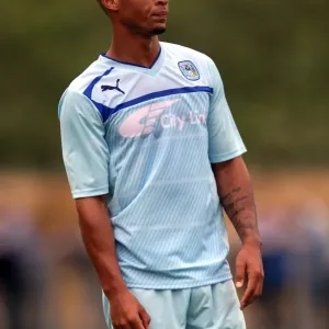 Coventry City's Jordan Clarke in Action: Pre-Season Clash at De Montfort Park Against Hinckley United Coventry City's Jordan Clarke in Action: Pre-Season Clash at De Montfort Park Against Hinckley United