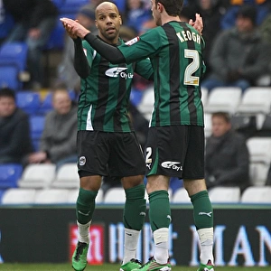 Coventry City's Marlon King and Richard Keogh Celebrate First Goal in FA Cup Fourth Round Against Birmingham City (January 2011)