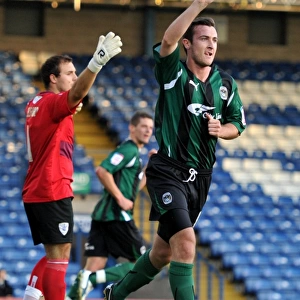 Coventry City's Roy O'Donovan: Celebrating the Carling Cup Upset Against Bury (09-08-2011)