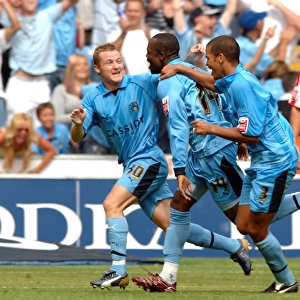 Coventry City's Stern John Celebrates Goal Against Sunderland in Championship Match (06-08-2006), Ricoh Arena