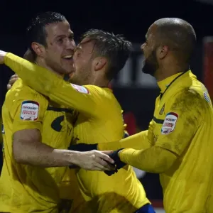 Coventry City's Triumphant Moment: Wood, Jennings, McGoldrick Celebrate Npower League One Goal at Lamex Stadium Coventry City's Triumphant Moment: Wood, Jennings, McGoldrick Celebrate Npower League One Goal at Lamex Stadium