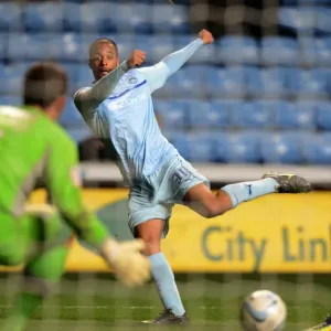 David McGoldrick's Determined Shot: Coventry City vs Crawley Town, Npower League One, Ricoh Arena David McGoldrick's Determined Shot: Coventry City vs Crawley Town, Npower League One, Ricoh Arena