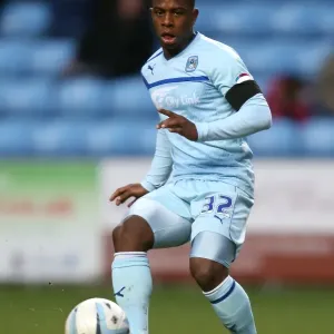 Determined Strike: Coventry City's Franck Moussa Scores Against Shrewsbury Town in Npower League One at Ricoh Arena (2013) Determined Strike: Coventry City's Franck Moussa Scores Against Shrewsbury Town in Npower League One at Ricoh Arena (2013)