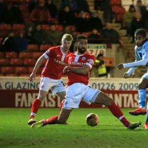 Dominic Samuel's Powerful Shot: Coventry City vs Barnsley in Sky Bet League One at Oakwell Dominic Samuel's Powerful Shot: Coventry City vs Barnsley in Sky Bet League One at Oakwell