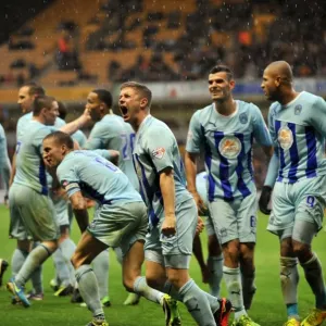 Print of Aaron Phillips Celebrating Equalizing Goal Print of Aaron Phillips Celebrating Equalizing Goal