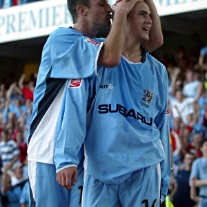 Eddie Johnson's Thrilling Goal Celebration with Louis Carey: Coventry City FC vs. Sunderland (07-08-2004)