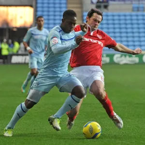 FA Cup: Tackle Clash between Franck Moussa and Stewart Drummond at Coventry City vs Morcambe FA Cup: Tackle Clash between Franck Moussa and Stewart Drummond at Coventry City vs Morcambe