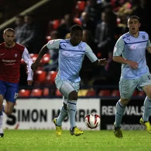 Franck Moussa in Action: Coventry City's Victory in Johnstone's Paint Trophy Northern Section (York City vs Coventry City) Franck Moussa in Action: Coventry City's Victory in Johnstone's Paint Trophy Northern Section (York City vs Coventry City)