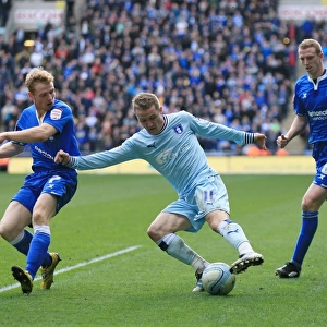 Gary McSheffrey vs Burke and Ramage: Intense Clash Between Coventry City and Birmingham City Footballers (10-03-2012)