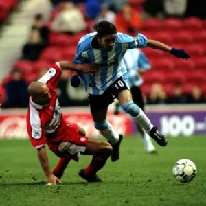 Intense Battle: Fleming Tackles Hadji (December 30, 2000) - Middlesbrough vs Coventry City Intense Battle: Fleming Tackles Hadji (December 30, 2000) - Middlesbrough vs Coventry City