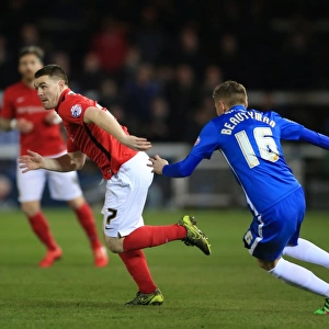Intense Moment: John Fleck Charges Towards Harry Beautyman in Sky Bet League One Match at ABAX Stadium