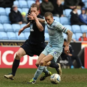 Intense Rivalry: Carl Baker vs. Ritchie Humphries Battle at Coventry City vs Hartlepool United, Npower League One Intense Rivalry: Carl Baker vs. Ritchie Humphries Battle at Coventry City vs Hartlepool United, Npower League One