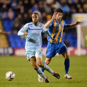 Intense Rivalry: McGoldrick vs Jacobson - A Battle for Supremacy in Coventry City's Npower League One Clash against Shrewsbury Town (September 18, 2012) Intense Rivalry: McGoldrick vs Jacobson - A Battle for Supremacy in Coventry City's Npower League One Clash against Shrewsbury Town (September 18, 2012)