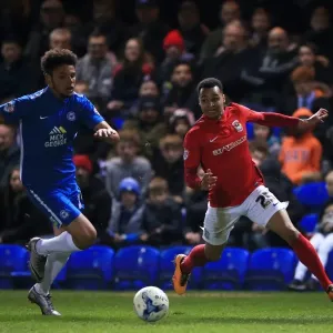 Jacob Murphy Charges Forward Against Ricardo Almeida Santos in Sky Bet League One: Peterborough United vs Coventry City at ABAX Stadium Jacob Murphy Charges Forward Against Ricardo Almeida Santos in Sky Bet League One: Peterborough United vs Coventry City at ABAX Stadium
