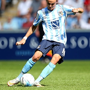 James Maddison Takes a Free Kick for Coventry City at Ricoh Arena (Sky Bet League One: Coventry City vs Wigan Athletic)