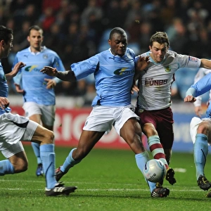 Jay Rodriguez Tries to Break Through Coventry City Defense in Npower Championship Match (Coventry City vs. Burnley, 20-11-2010, Ricoh Arena)