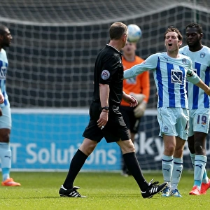 Jim O'Brien Argues with Referee during Coventry City vs Crewe Alexandra Match in Sky Bet League One at Ricoh Arena