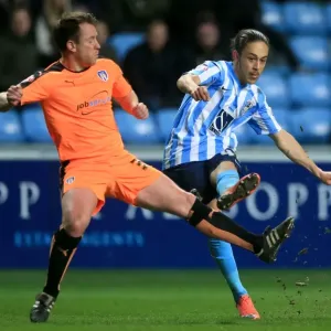 Jodi Jones of Coventry City Crossing Under Pressure from Nicky Shorey of Colchester United in Sky Bet League One Match at Ricoh Arena Jodi Jones of Coventry City Crossing Under Pressure from Nicky Shorey of Colchester United in Sky Bet League One Match at Ricoh Arena