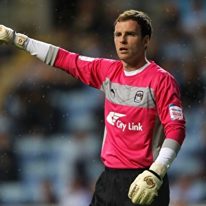 Joe Murphy Protects the Net: Coventry City vs Birmingham City in Capital One Cup Round 2 at Ricoh Arena