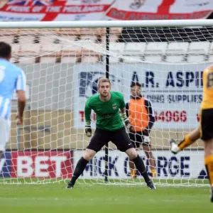 Lee Burge in Action: Coventry City FC's Goalkeeper During Pre-Season Friendly Against Cambridge United at Abbey Stadium